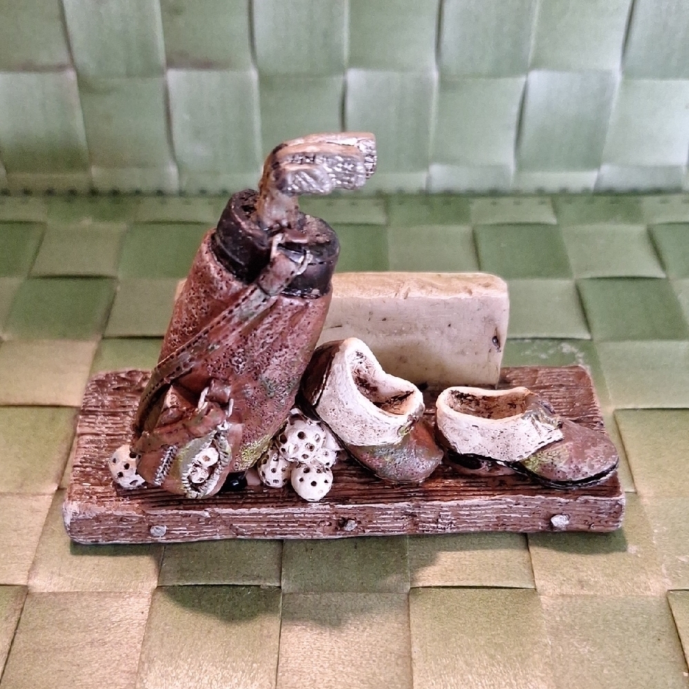 Miniature Golf Bag and Shoes Figurine
